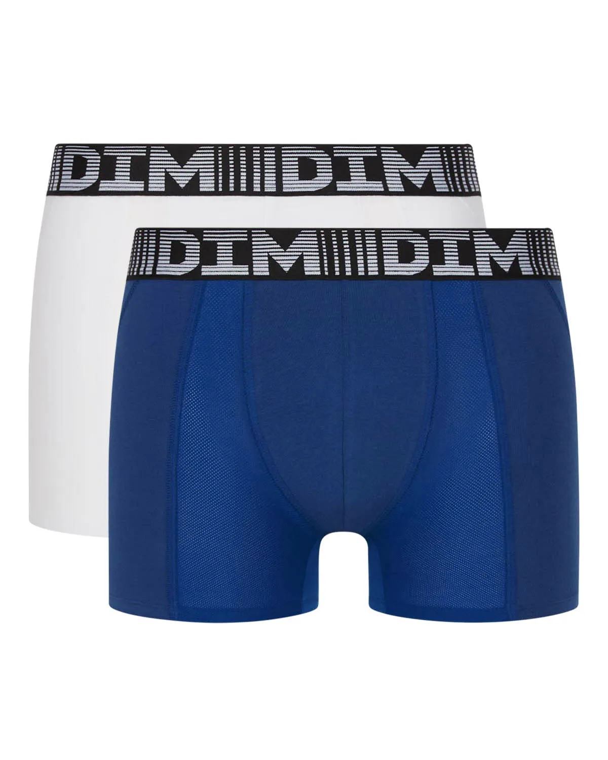 3D Flex Air Pack of 2 men's blue-white anti-perspirant long boxers