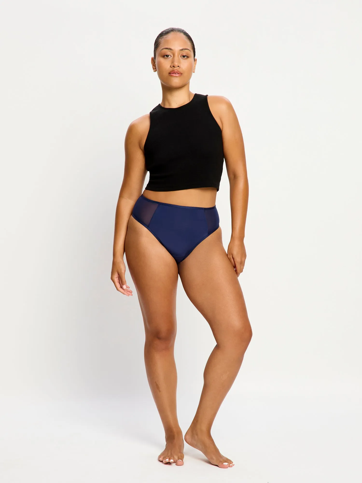 Allure Hi Waist Brief Moderate Night sky Blue