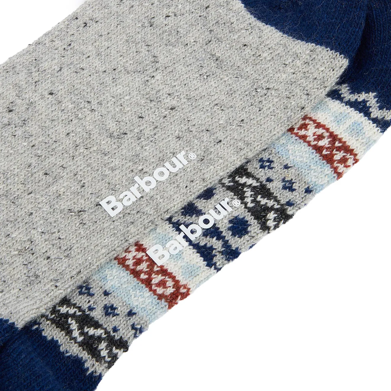 Barbour Fair Isle Sock 2 Pack Blue Granite Mix