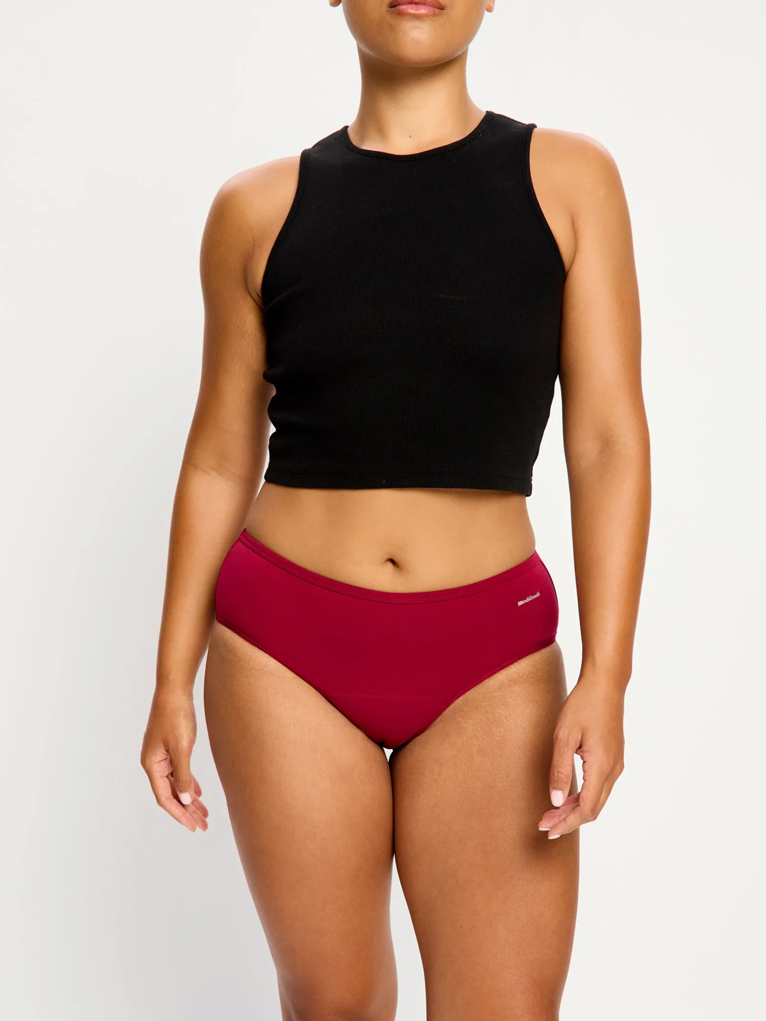 Basic Mid-Rise Brief Moderate Beet Red