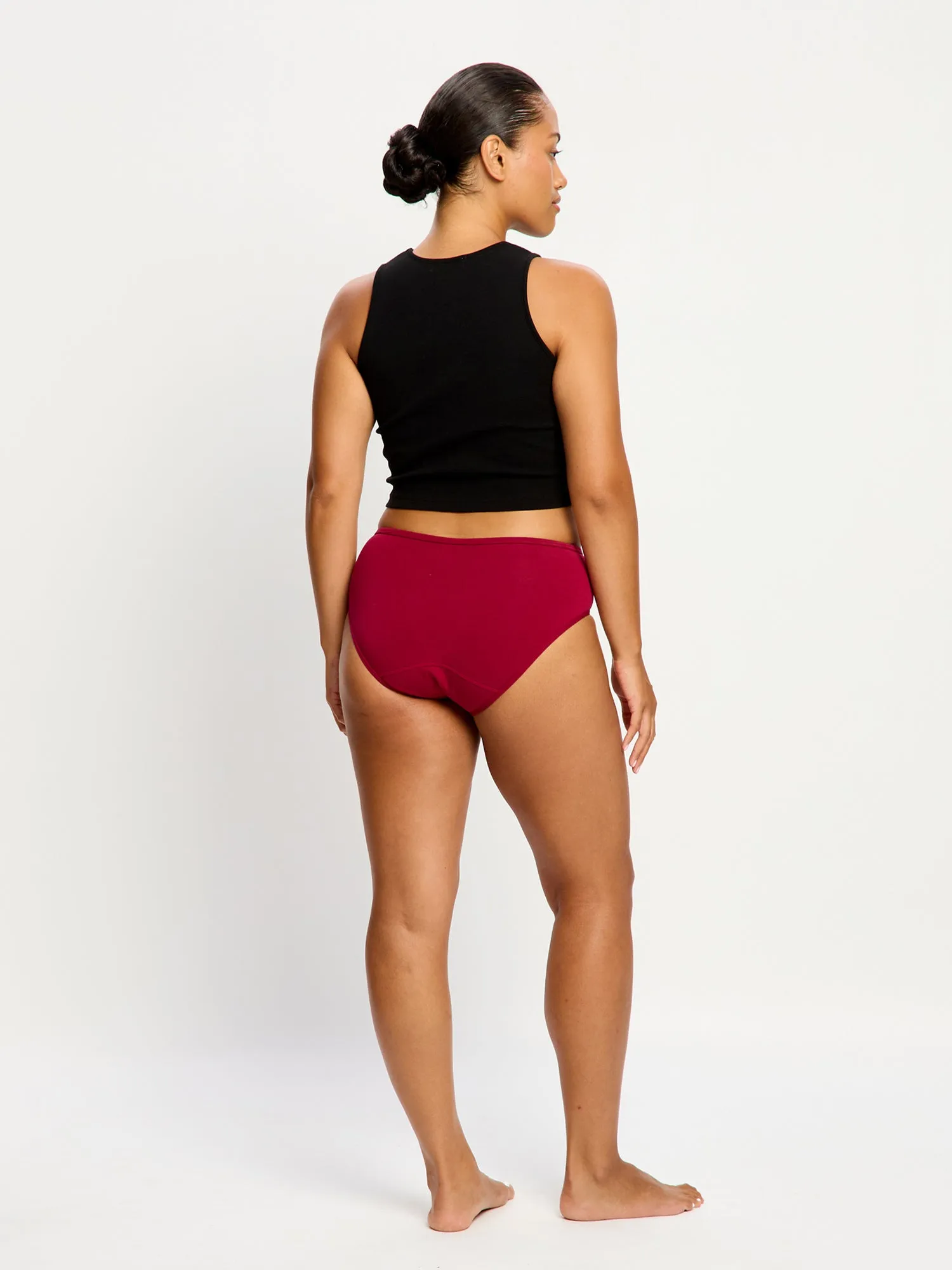 Basic Mid-Rise Brief Moderate Beet Red