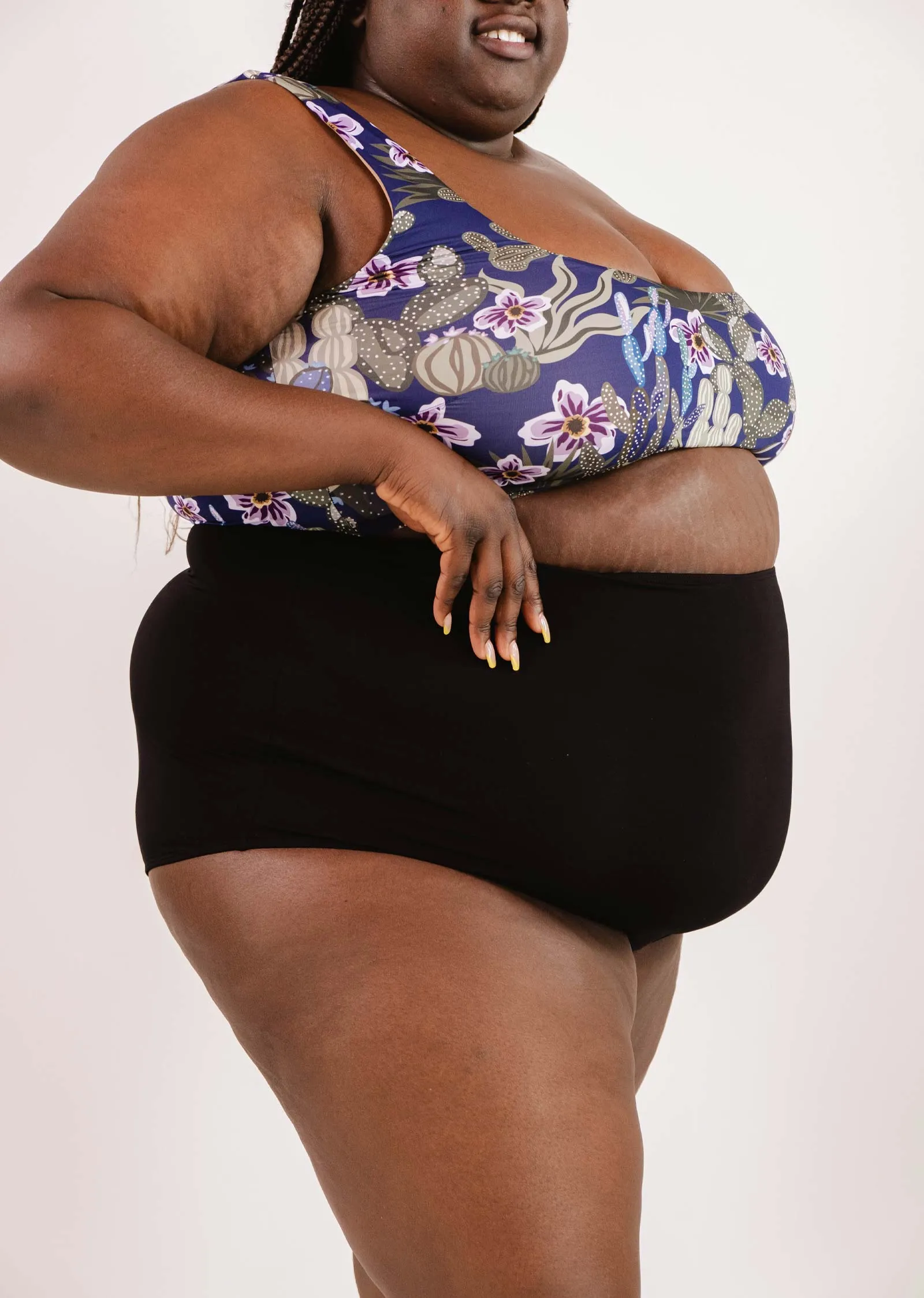 Bermudes Black extra high waisted bikini bottom
