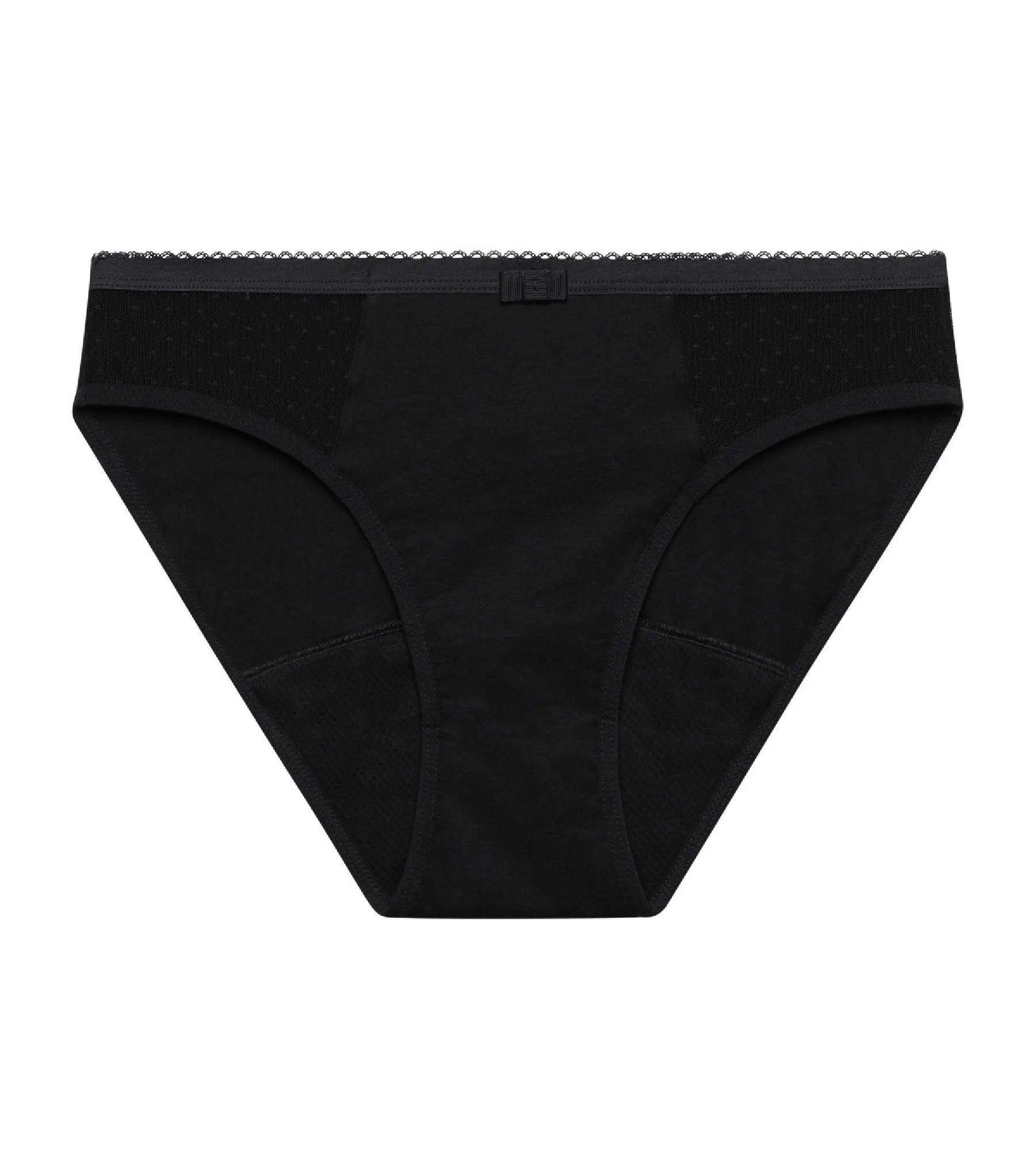 Black Dim Protect Washable organic cotton mid-flow period briefs