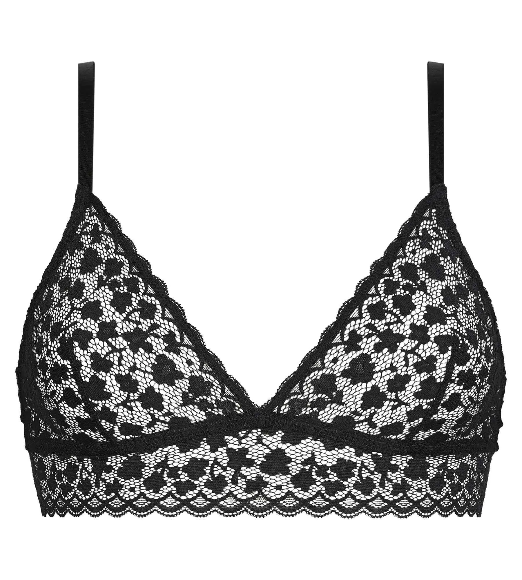 Black floral lace triangle bra Daisy Lace