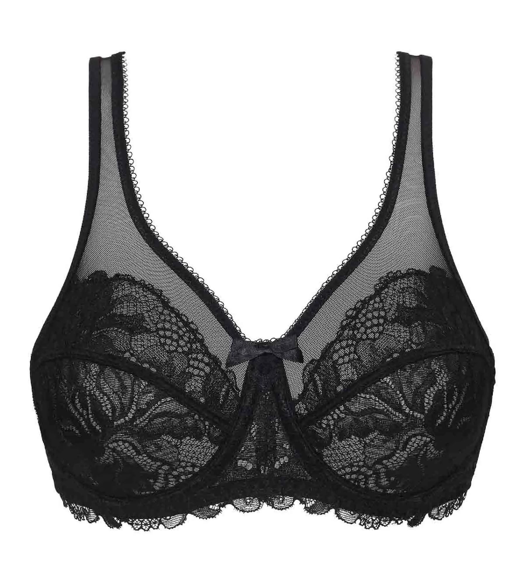 Black lace full cup bra Generous Essentiel