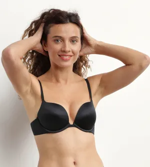 Black microfibre underwired push-up bra Dim Beyond Sexy