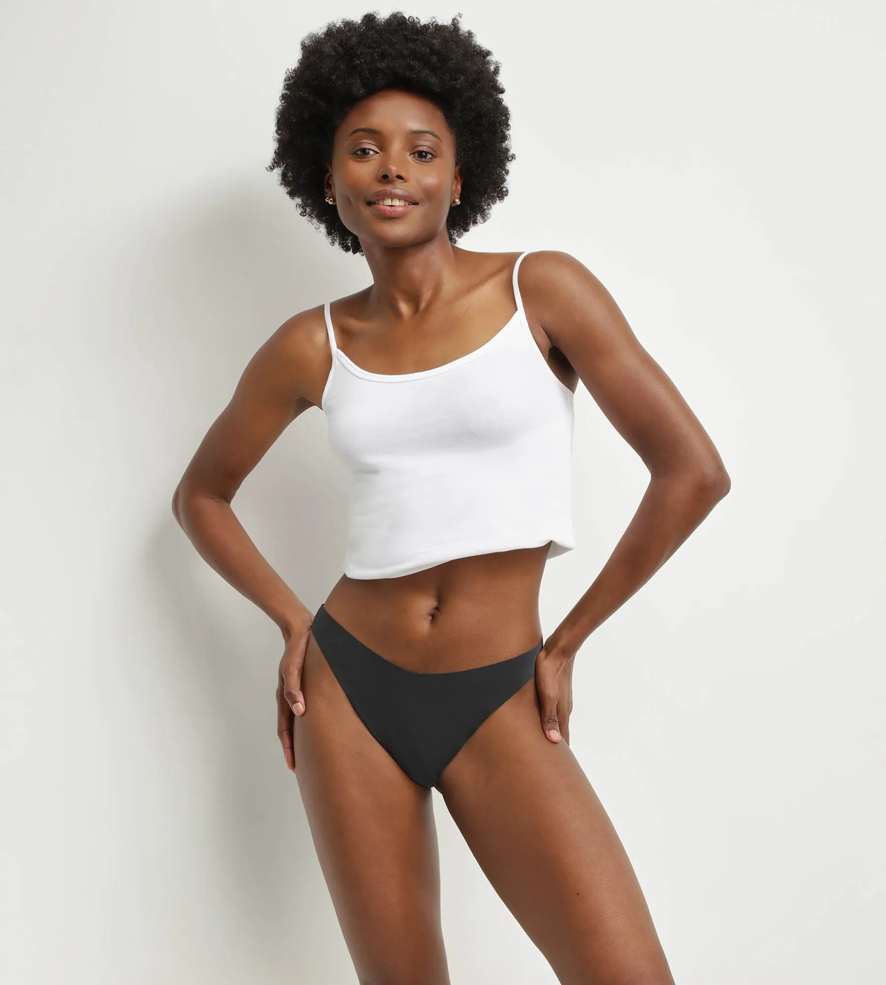 Black Seamless Microfibre G-string Dim No Show Invisible