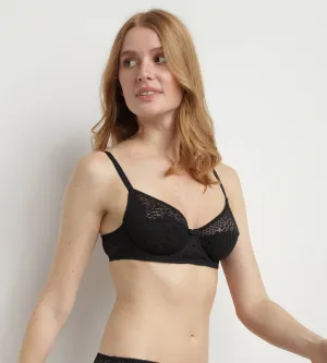 Black Sublim underwired recycled floral lace bra
