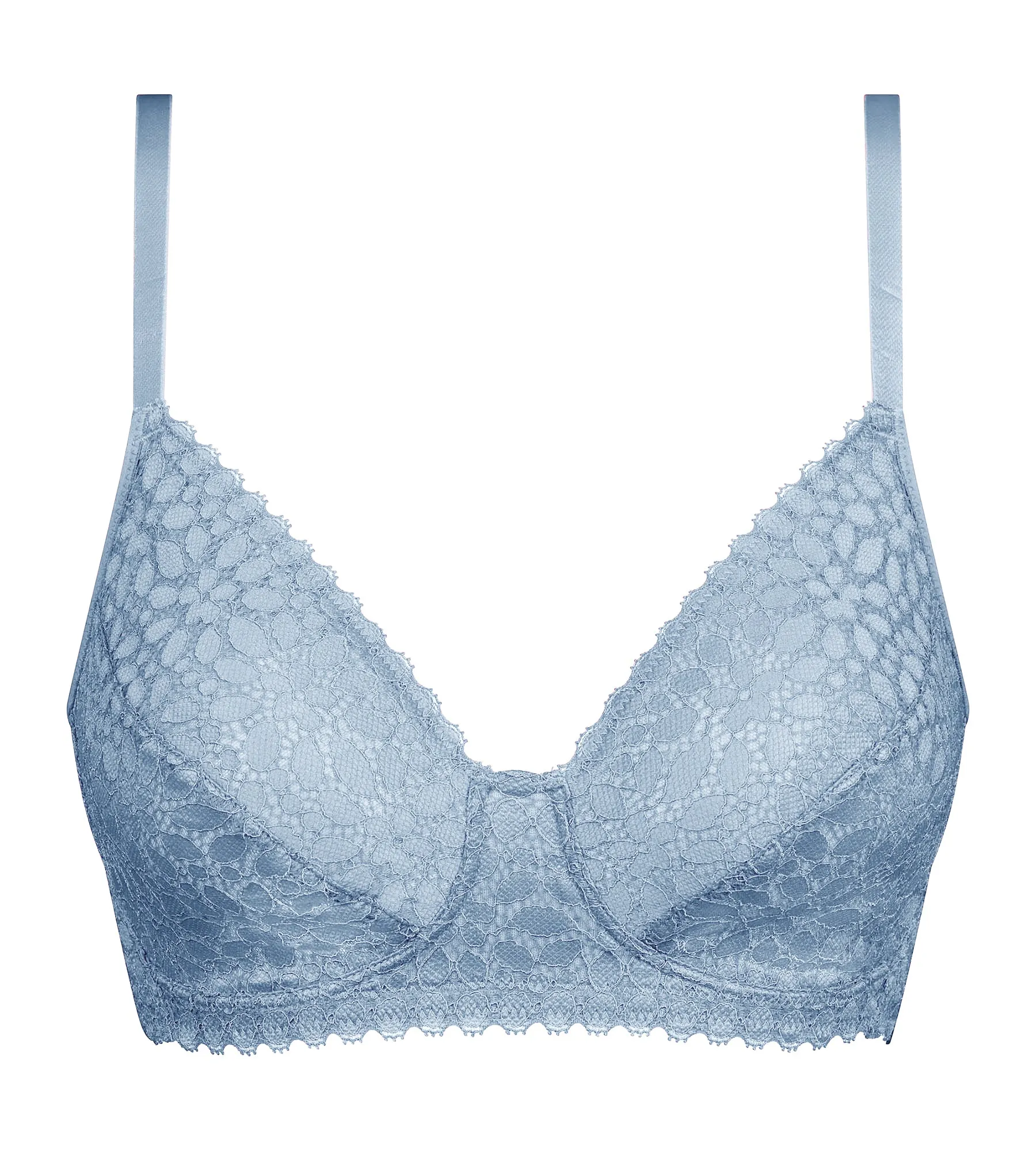 Blue floral lace triangle bra Dim Daily