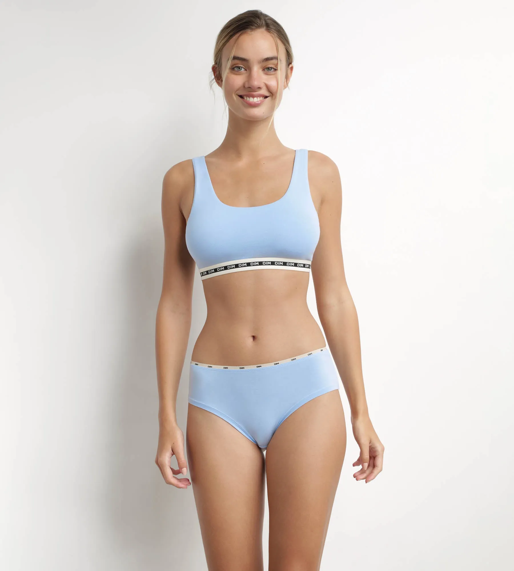 Blue modal cotton briefs with Dim Icons Essentiel waistband
