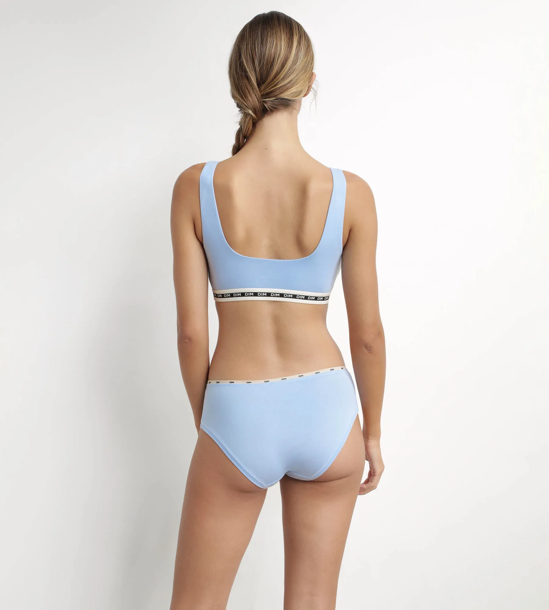 Blue modal cotton briefs with Dim Icons Essentiel waistband