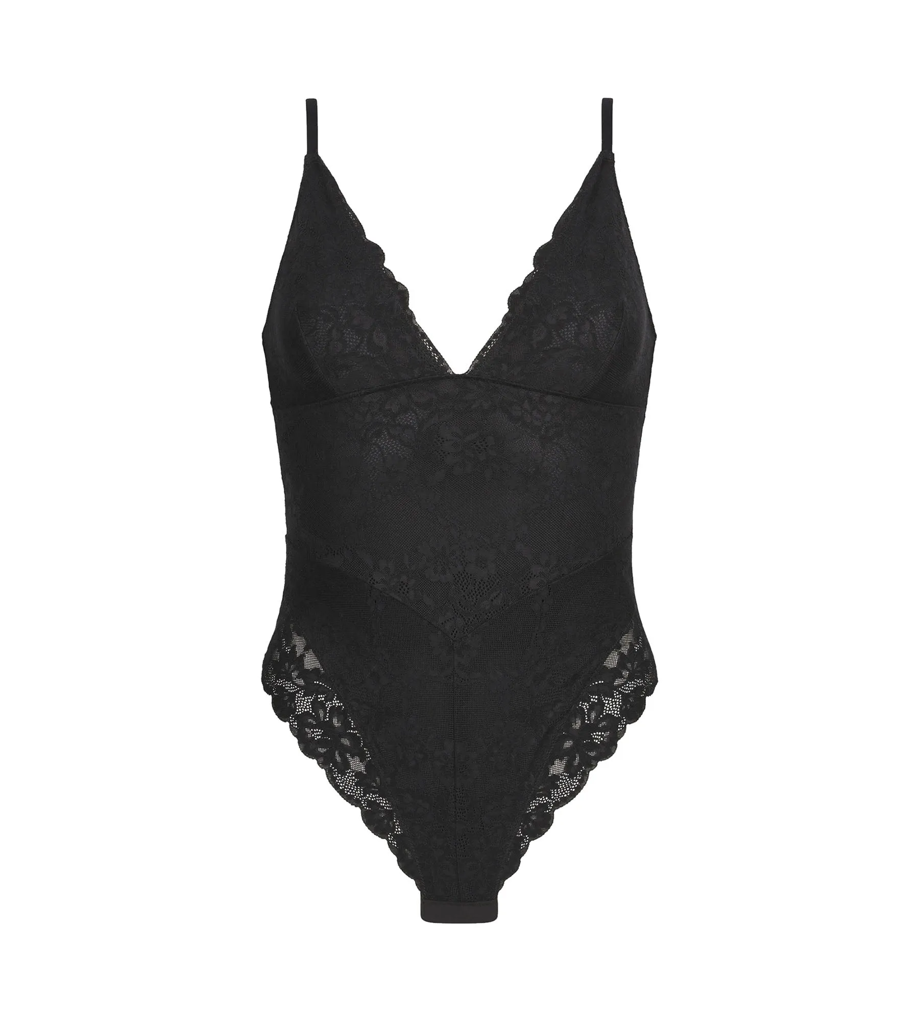 Body string effet sculptant femme en dentelle et microfibre Noir Dim Silhouette Elegance