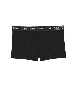 Boys' ribbed microfibre boxers in Black Dim Icons