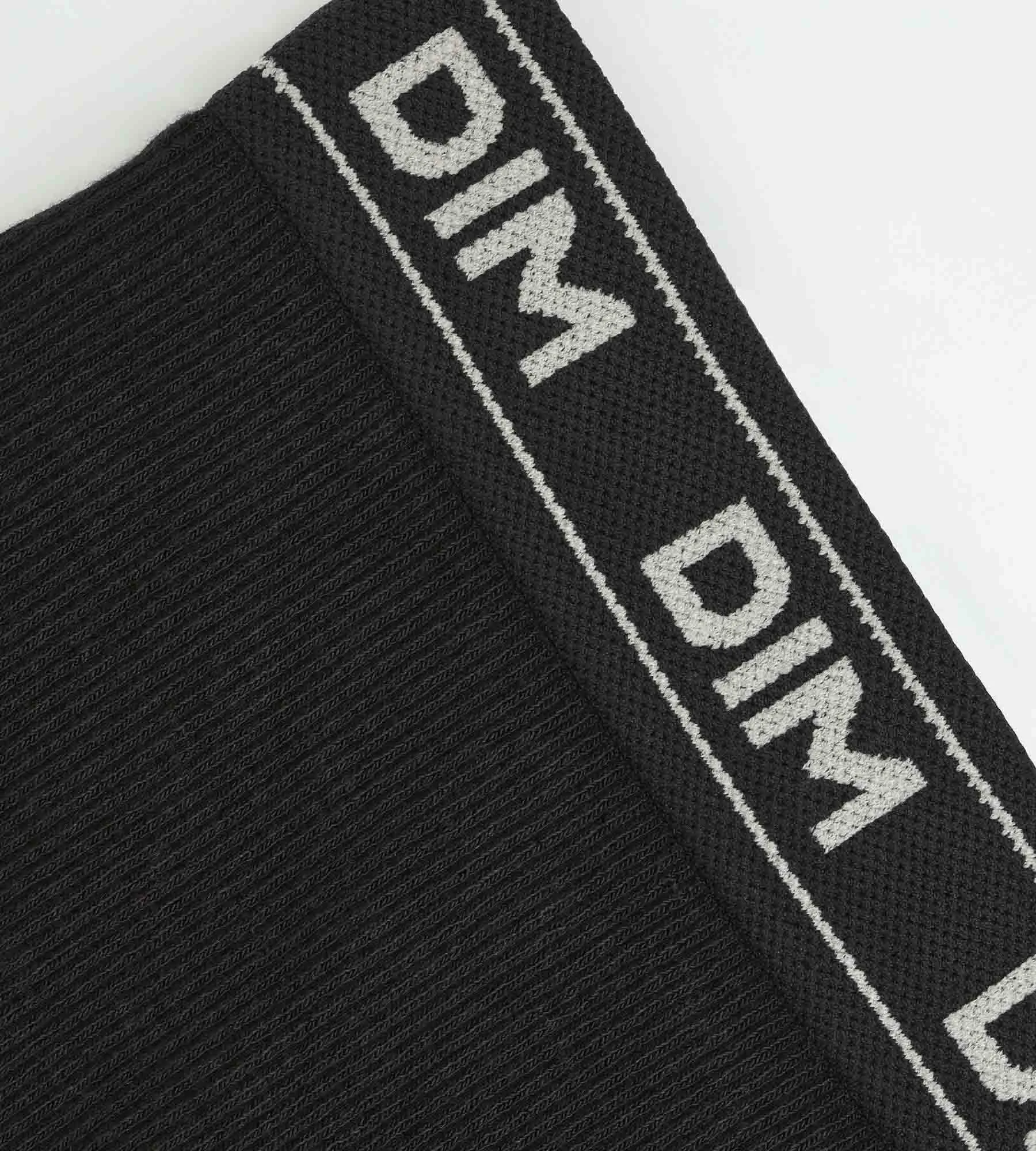Boys' ribbed microfibre boxers in Black Dim Icons