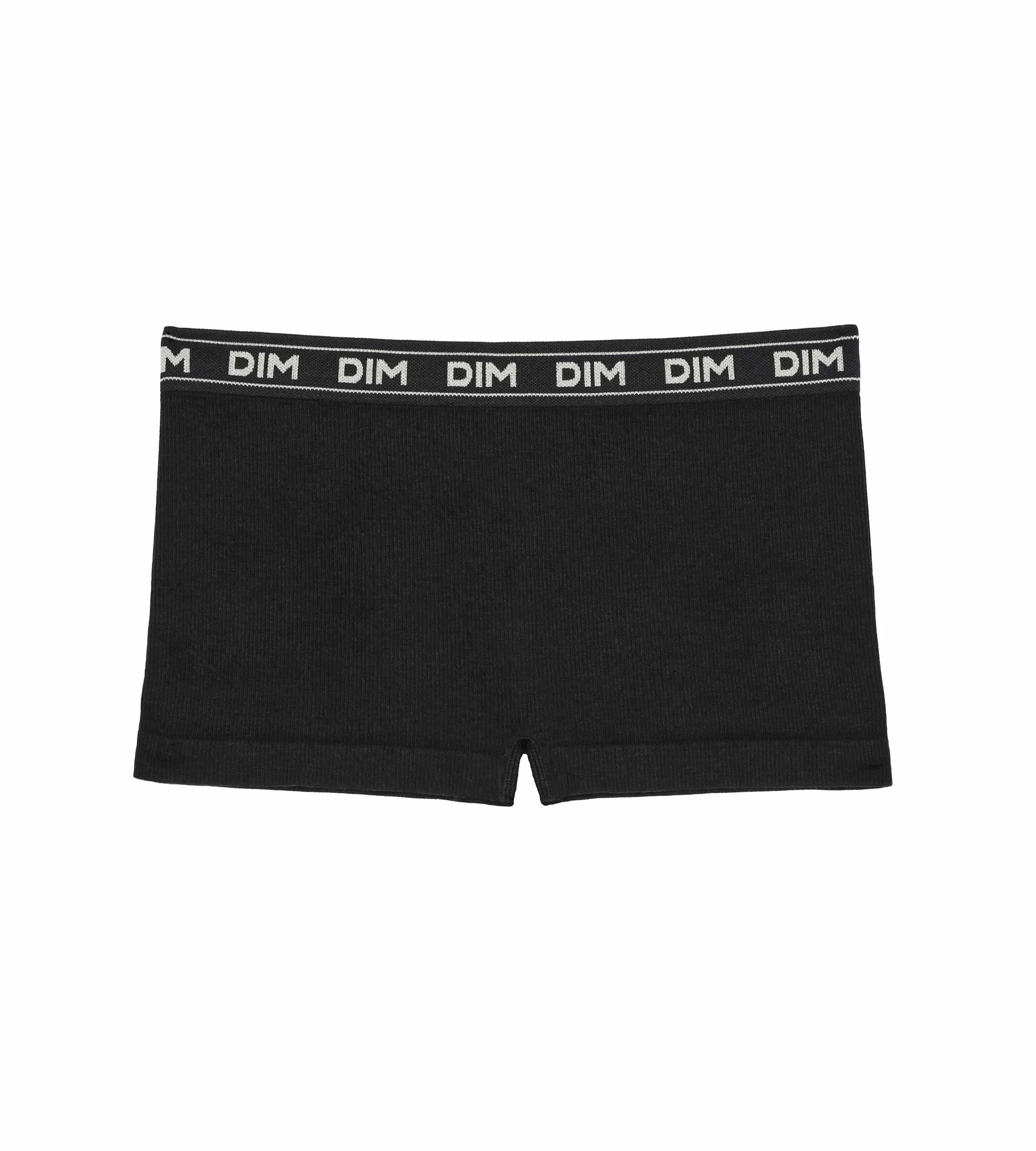 Boys' ribbed microfibre boxers in Black Dim Icons