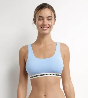 Brassière femme en coton modal Bleu Azur Dim Icons Essentiel