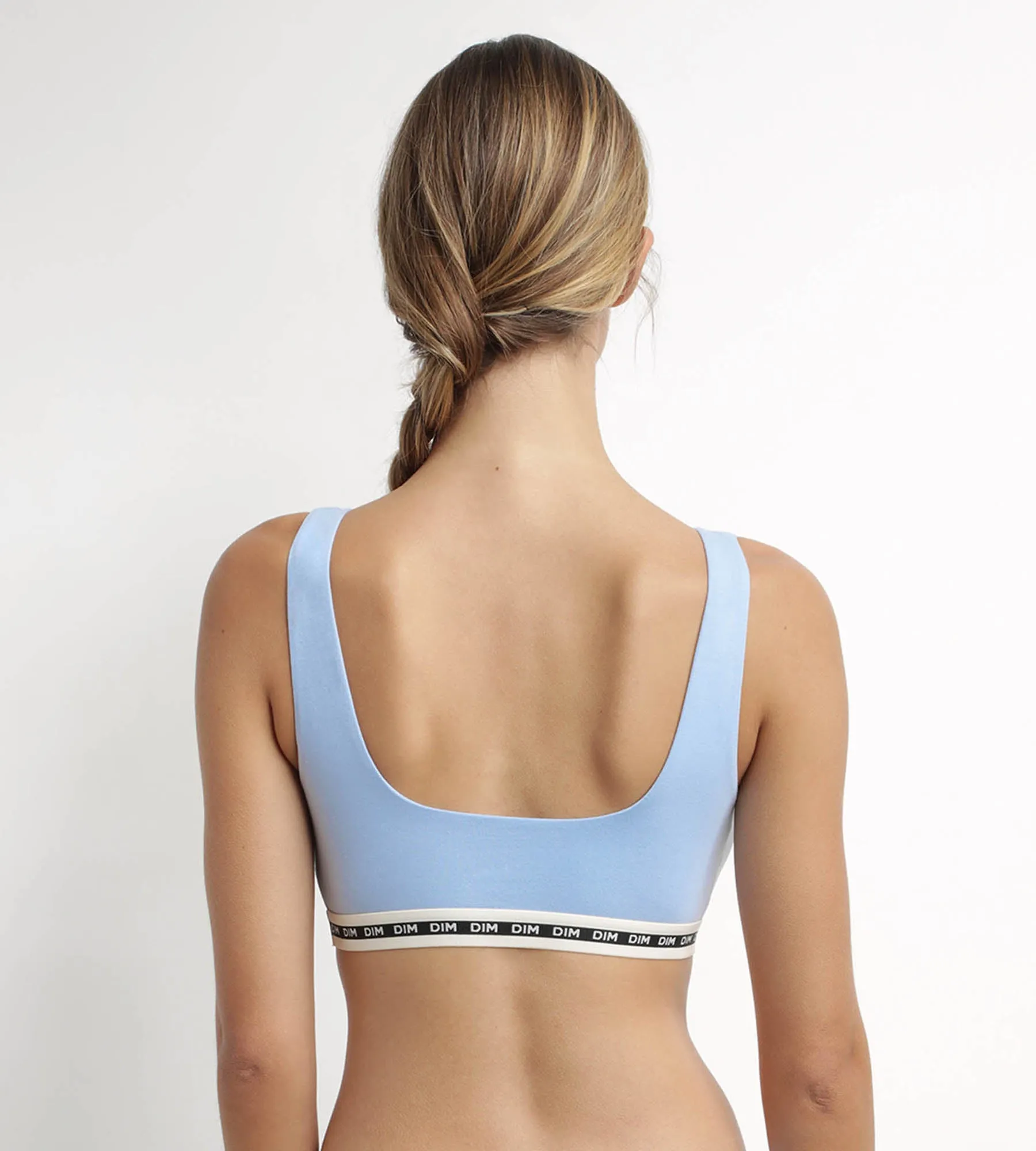 Brassière femme en coton modal Bleu Azur Dim Icons Essentiel