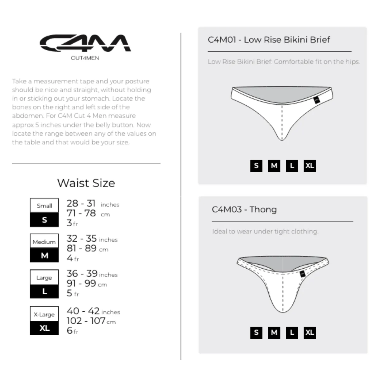 C4M Low Rise Bikini Brief Provocative - Snake