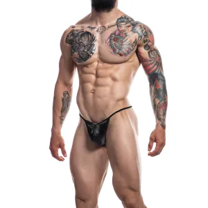 C4M Low Rise G-String Provocative - Black Leatherette