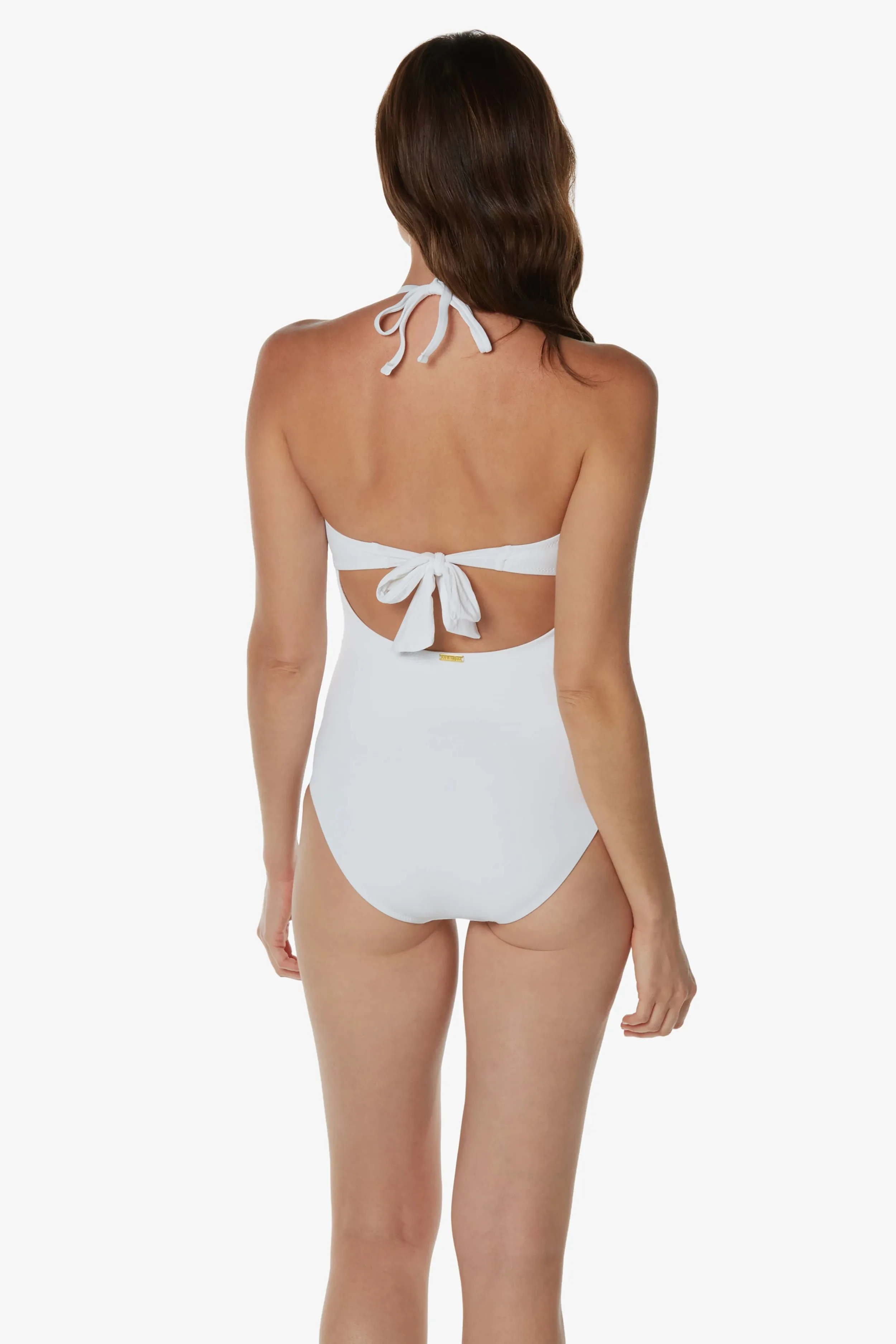 Classic Bandeau One-Piece  |  Textured White