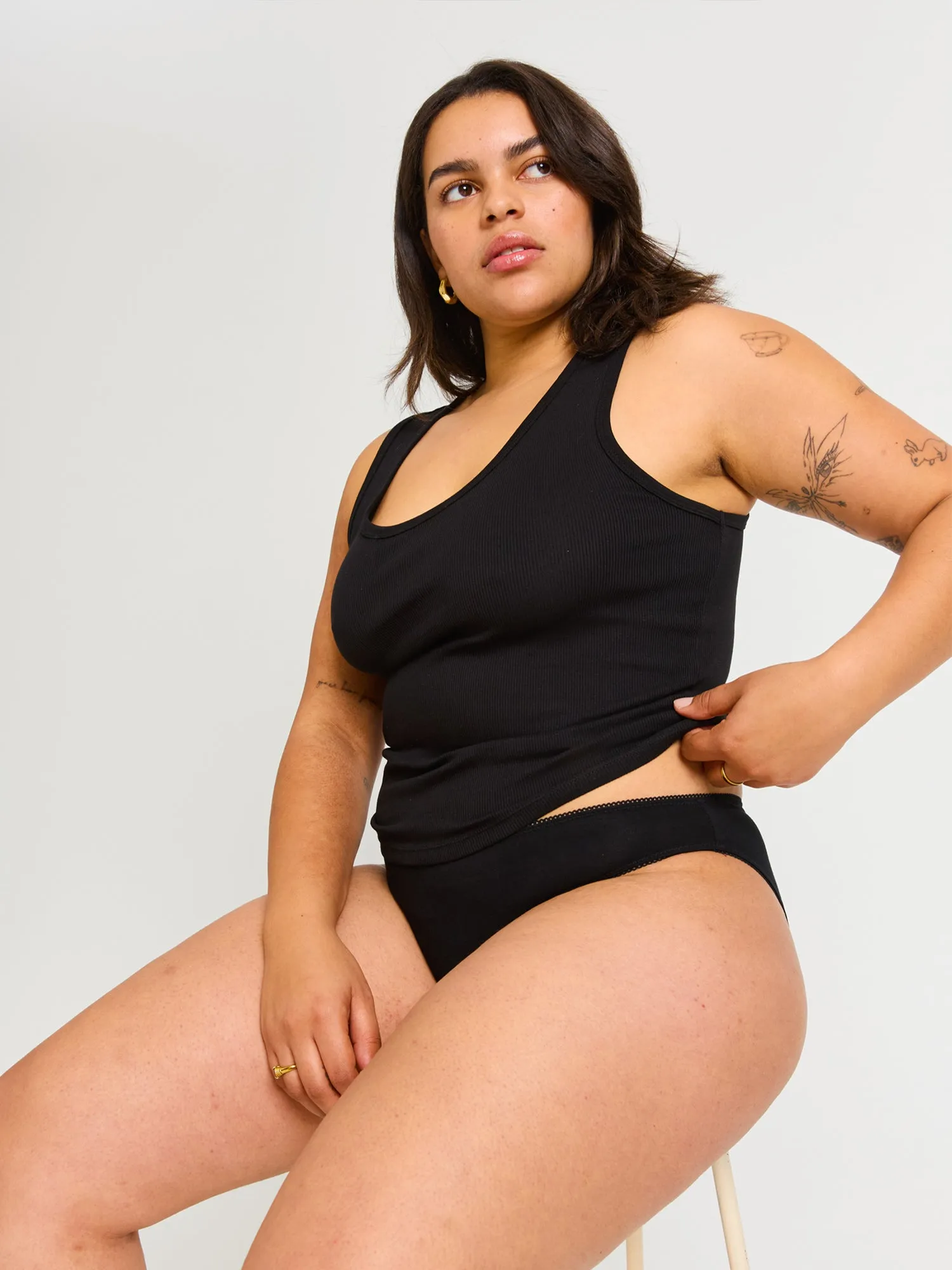 Classic Cheeky Brief Light Black