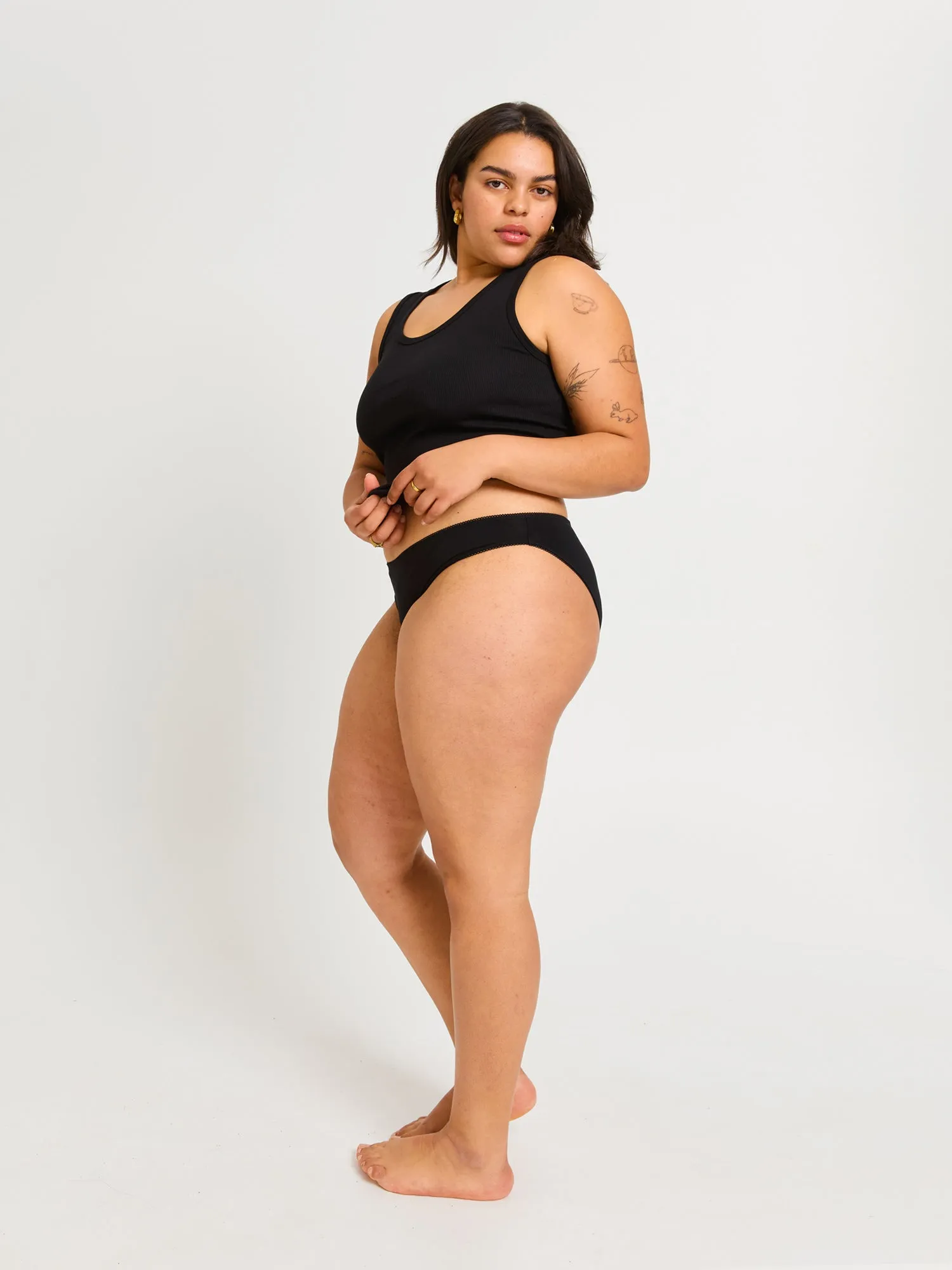 Classic Cheeky Brief Light Black