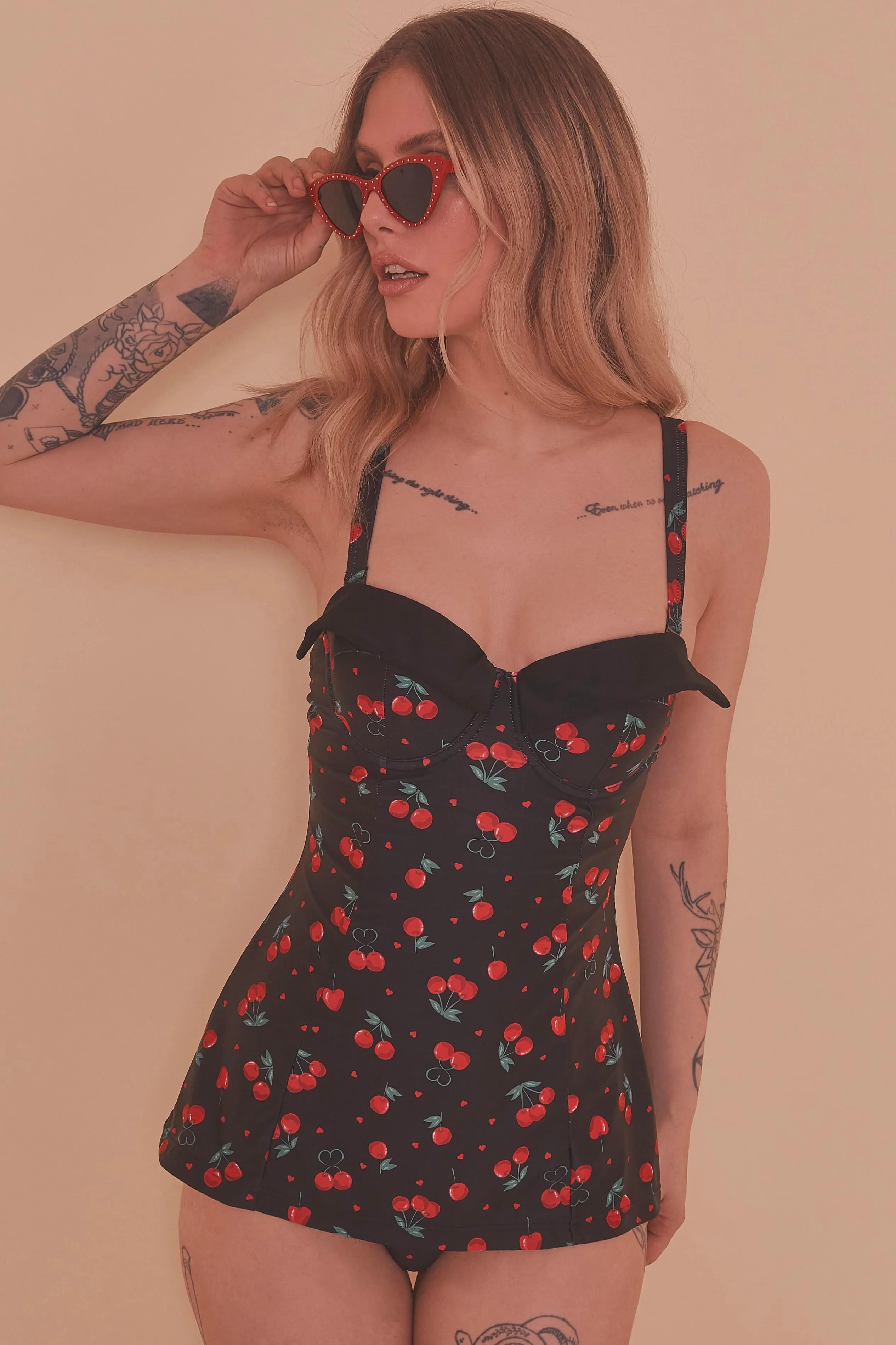 Collectif Cherry Love Skirted Swimsuit