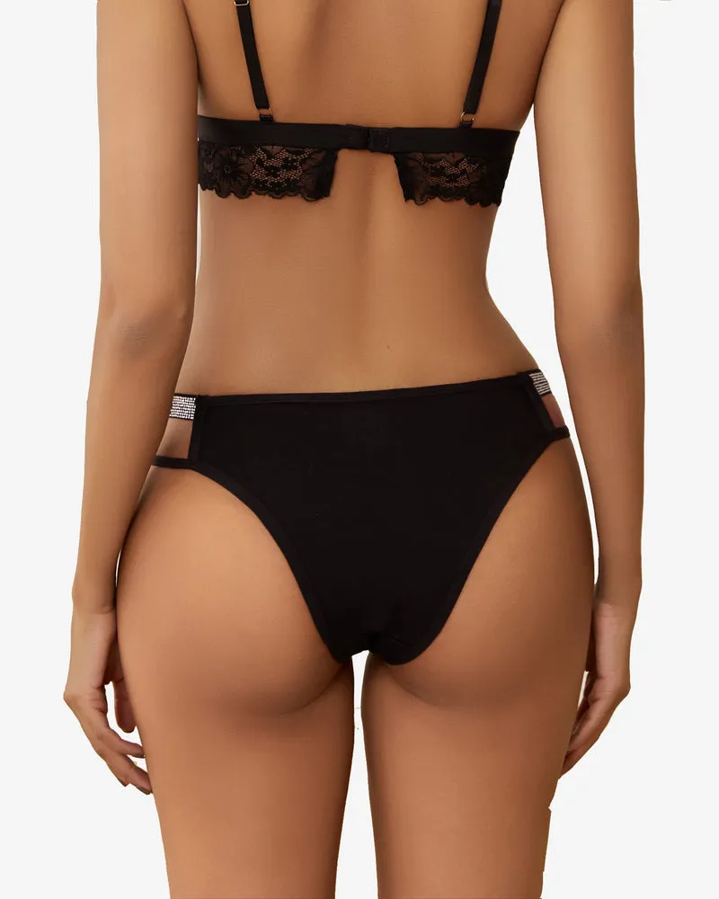Cotton Panties Floral Lace Hipster