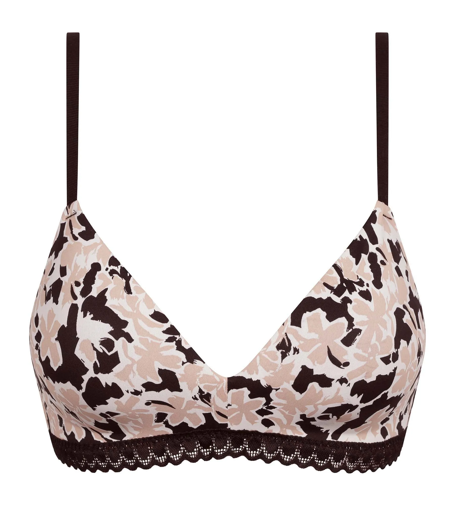 Daily Micro Beige floral underwired triangle bra