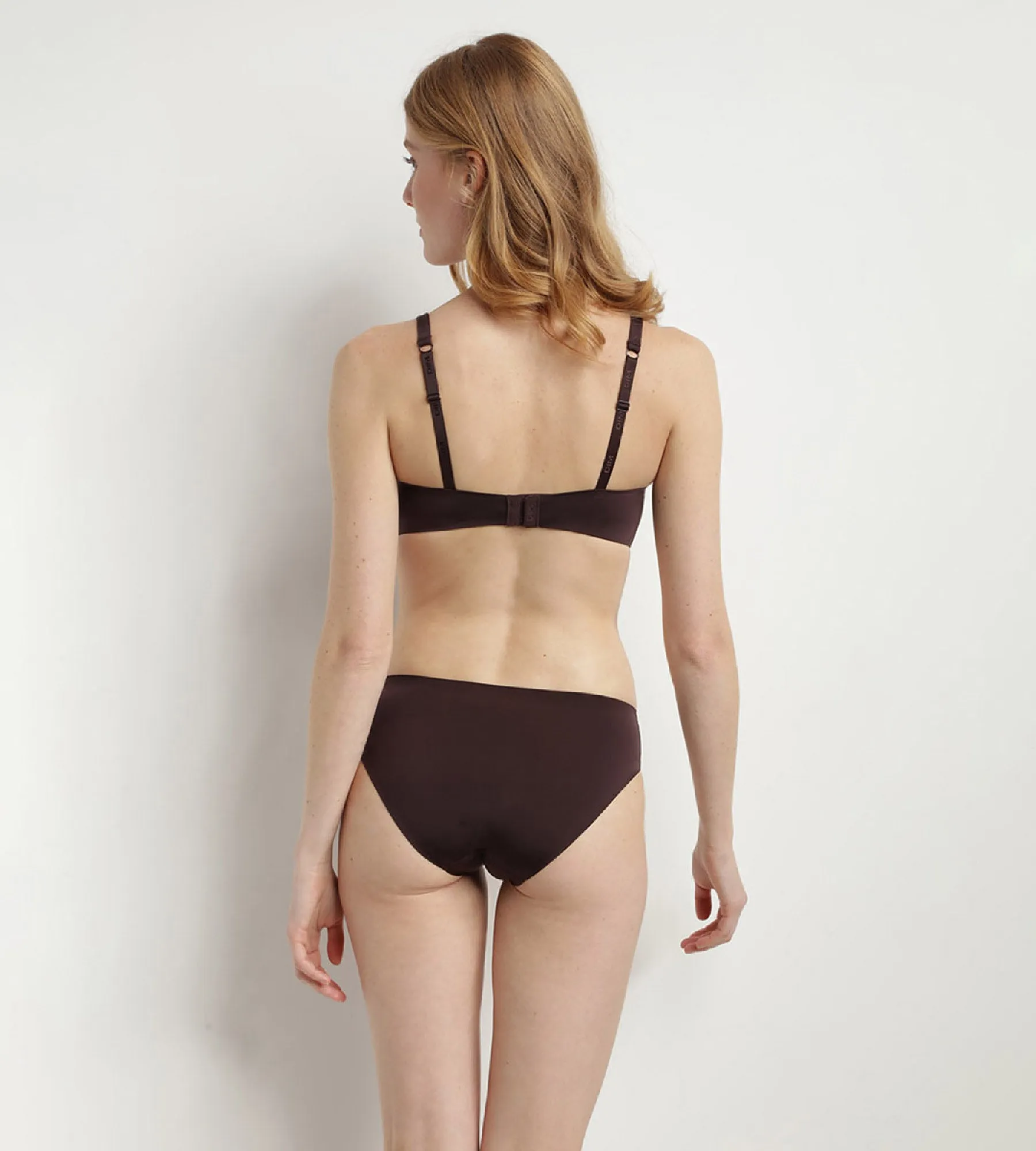 Dim InvisiFree brown wireless padded triangle bra