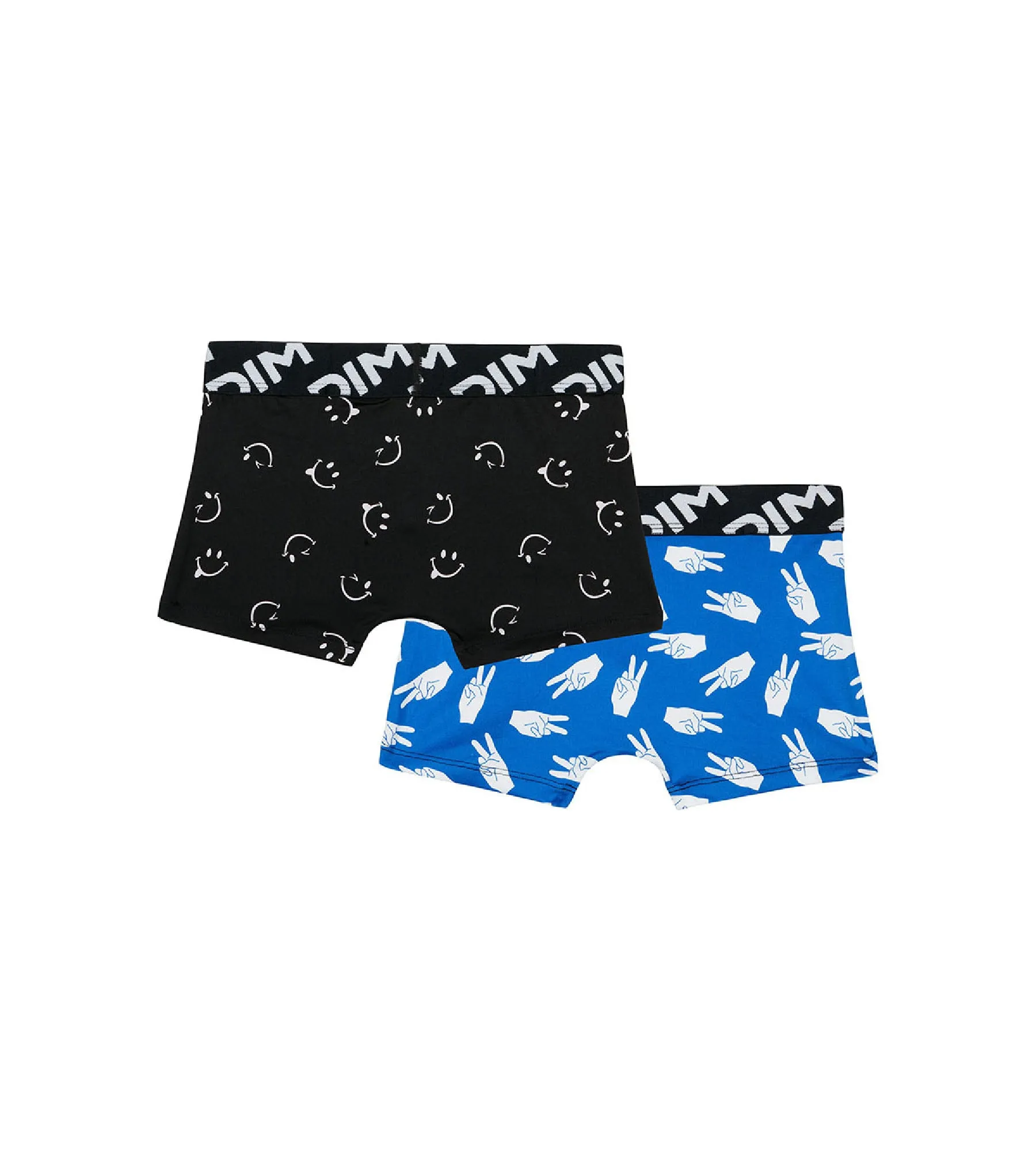 Dim Micro Pack of 2 boys' boxers in recycled microfibre with peace motif