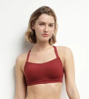 Dim Move burgundy sculpting microfibre sports bra