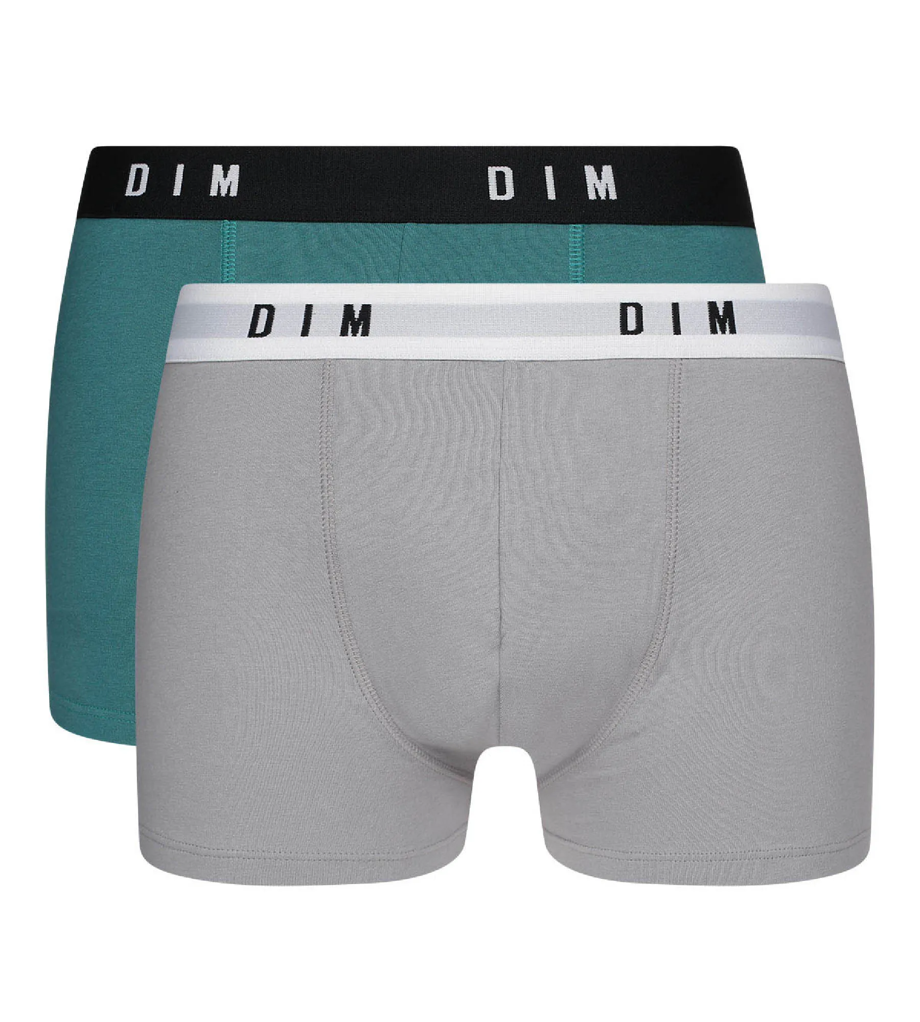 Dim Originals Pack of 2 men's boxers in stretch cotton  in steel emerald green