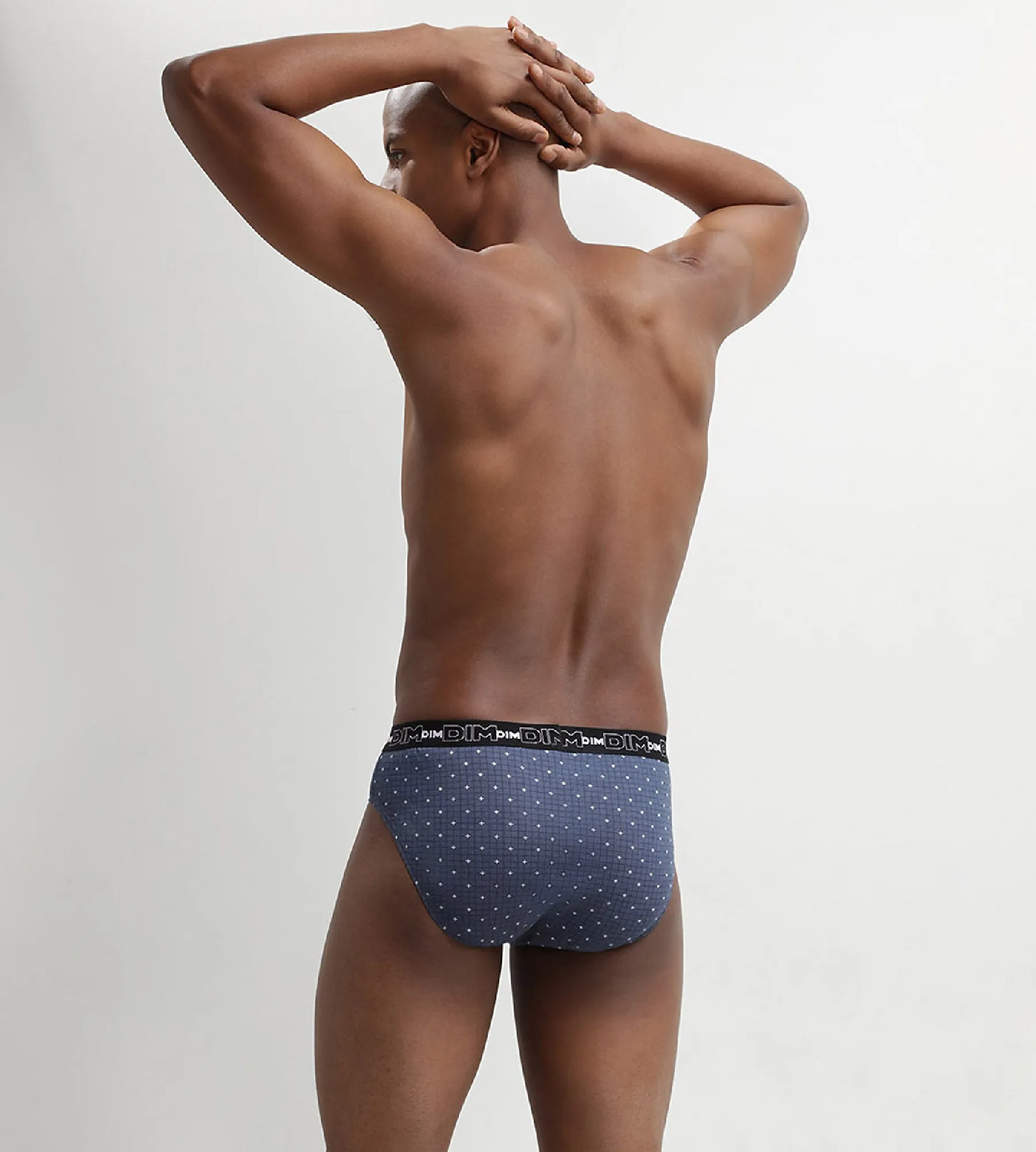 Dim Print Pack of 3 men's cotton briefs with blue crosses design