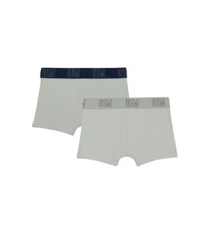 Dim Skin Care Pack of 2 boys' boxers in organic grey cotton
