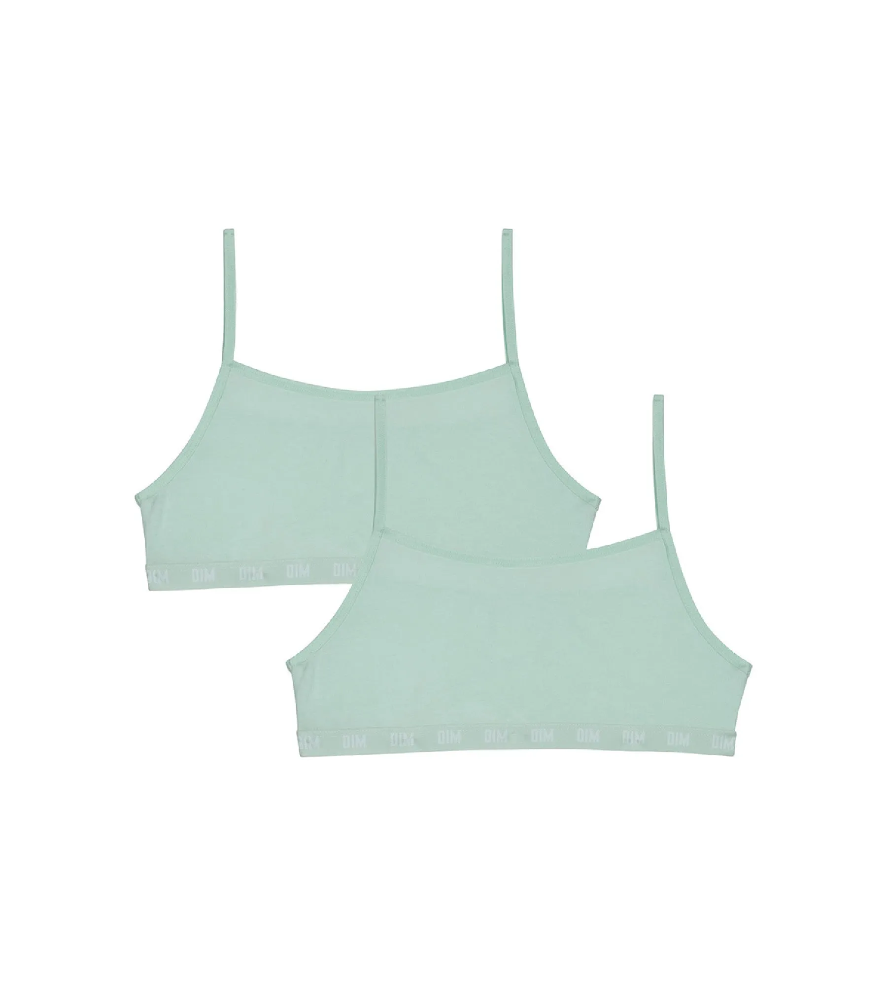 Dim Skin Care Pastel Blue Set of 2 organic cotton wireless bralettes in organic cotton