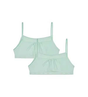 Dim Skin Care Pastel Blue Set of 2 organic cotton wireless bralettes in organic cotton