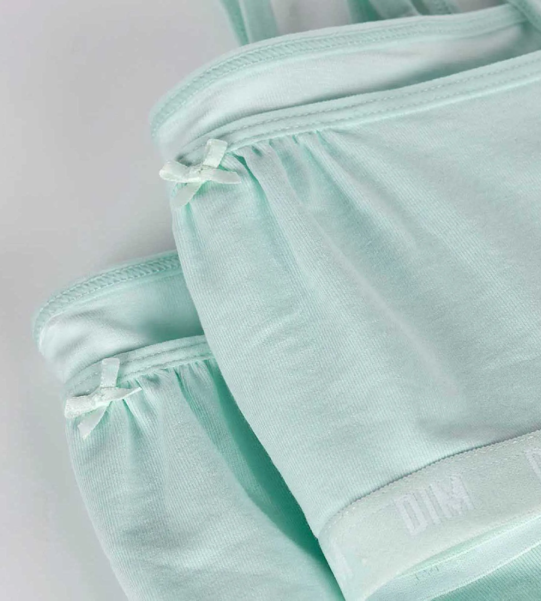 Dim Skin Care Pastel Blue Set of 2 organic cotton wireless bralettes in organic cotton