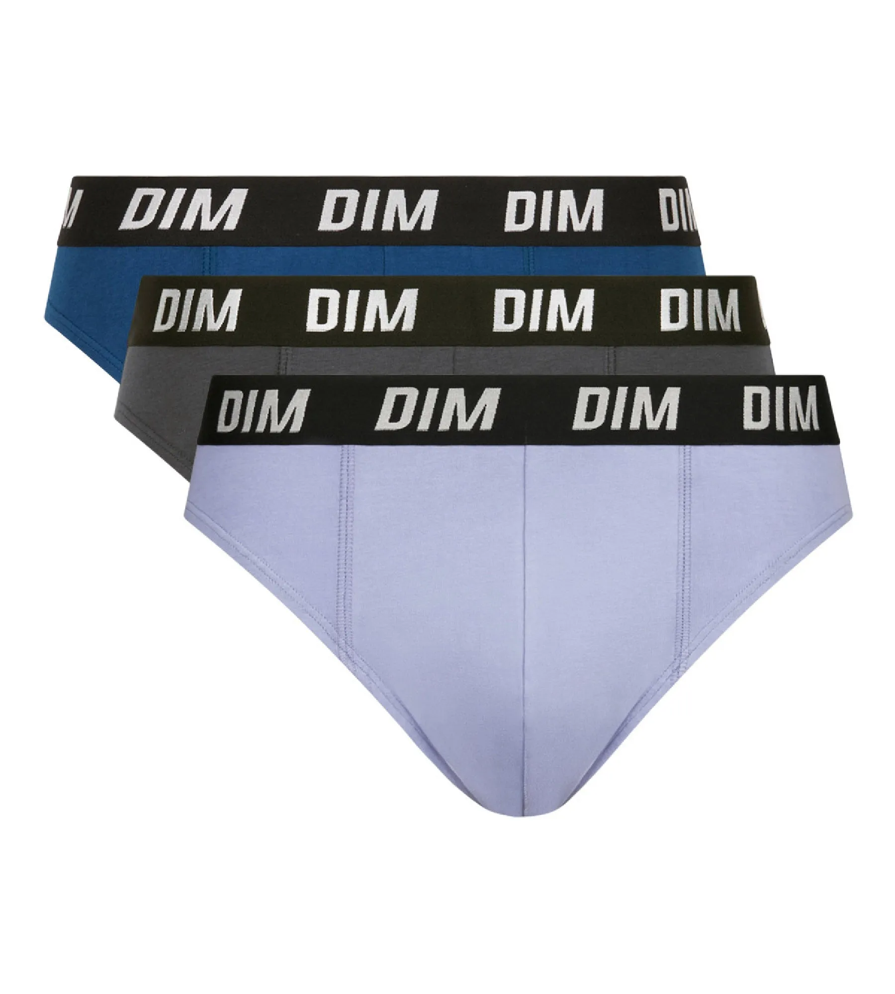 Dim Sport Blue Pack of 3 men's briefs with active temperature regulation