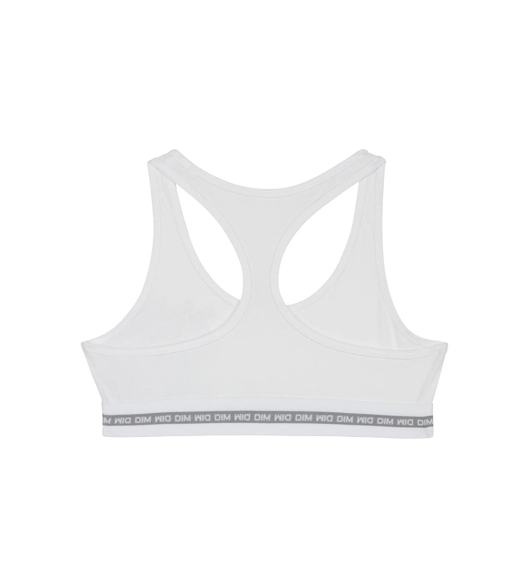 Dim Sport Girl's stretch  White  cotton bra with silver print