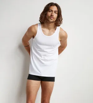 Dim Sport Set of 2 White men's cotton vests with active temperature regulation