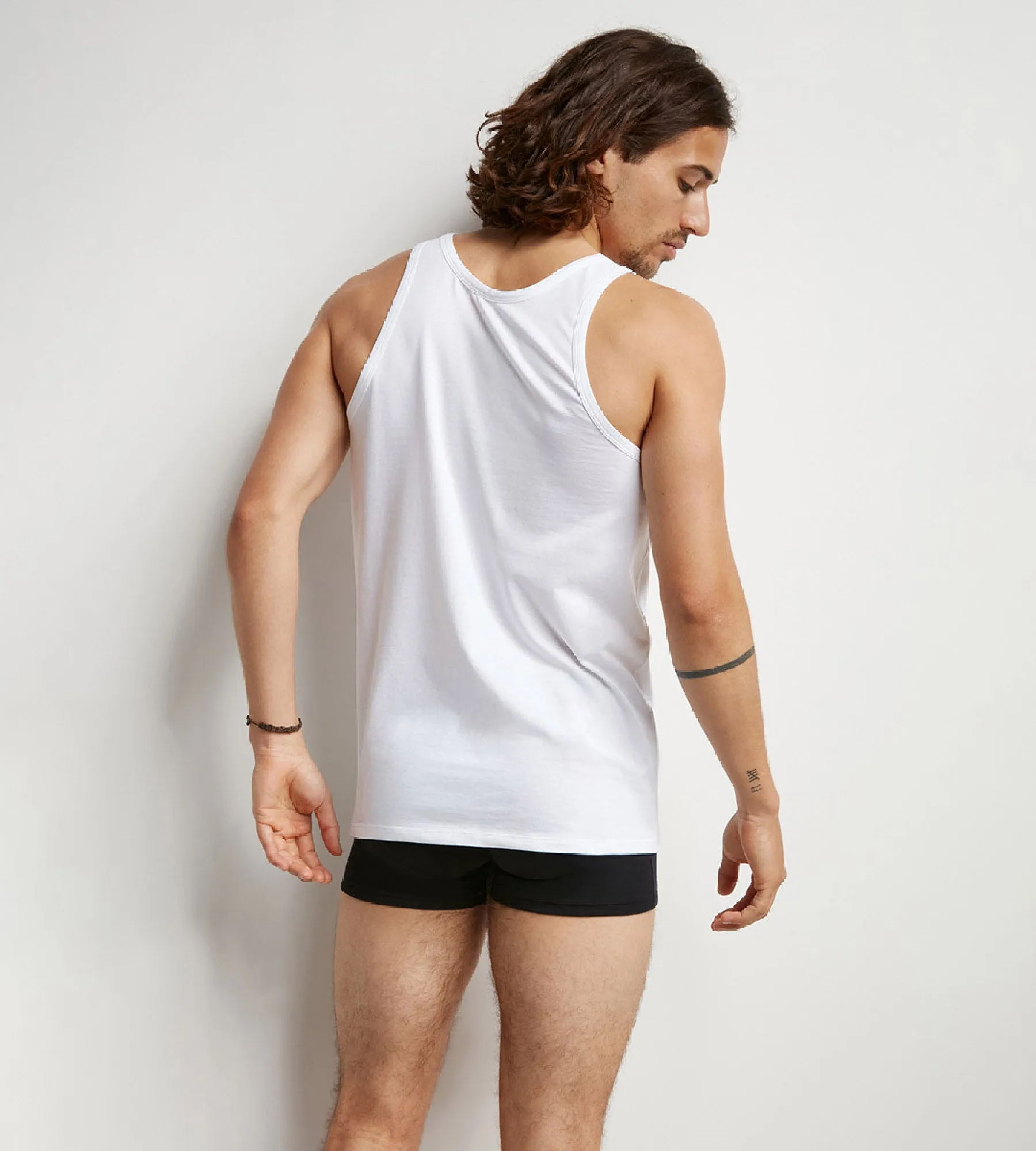 Dim Sport Set of 2 White men's cotton vests with active temperature regulation