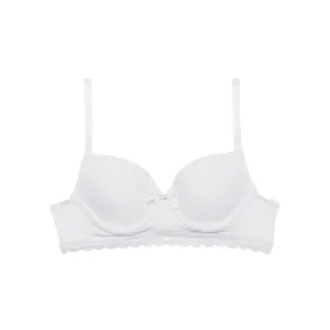 Dim Trendy girls' white stretch cotton moulded cup bra