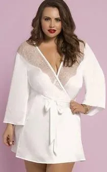 Dreaming Of You Lace & Satin Robe Plus Size