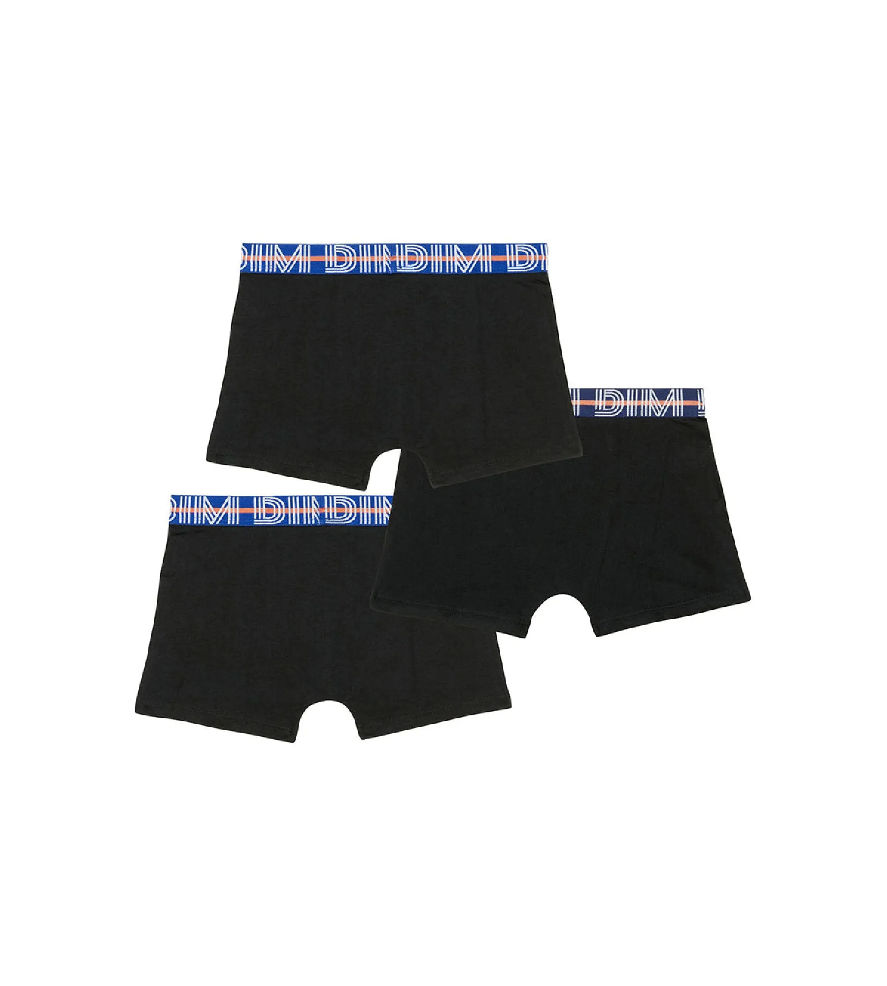 EcoDim Pack of 3 black boy's stretch cotton boxers with contrasting waistband
