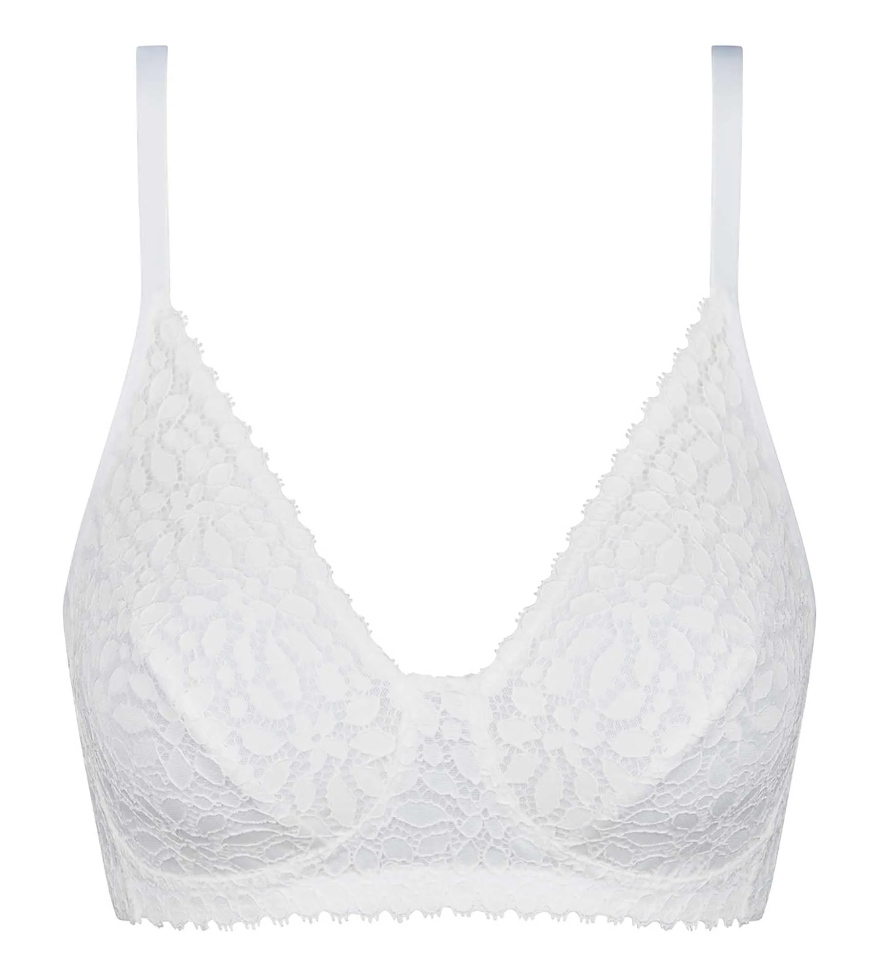 Floral-patterned Wireless bra in White Daily Dentelle