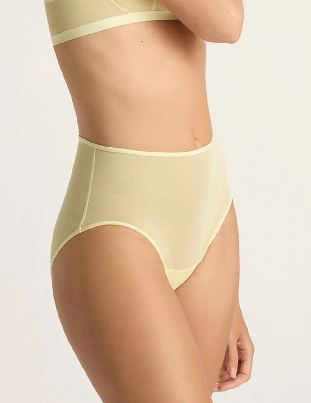 FreeMesh High-Cut Full Brief - Lemon