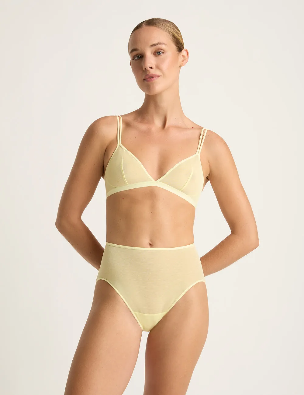FreeMesh High-Cut Full Brief - Lemon