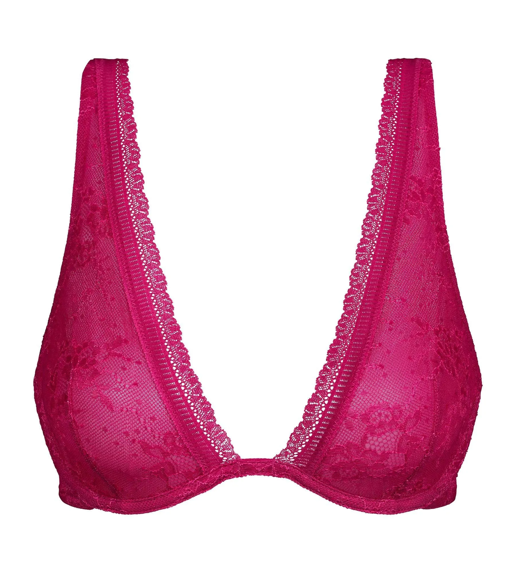 Fuchsia floral lace underwired scarf bra Dim Romance