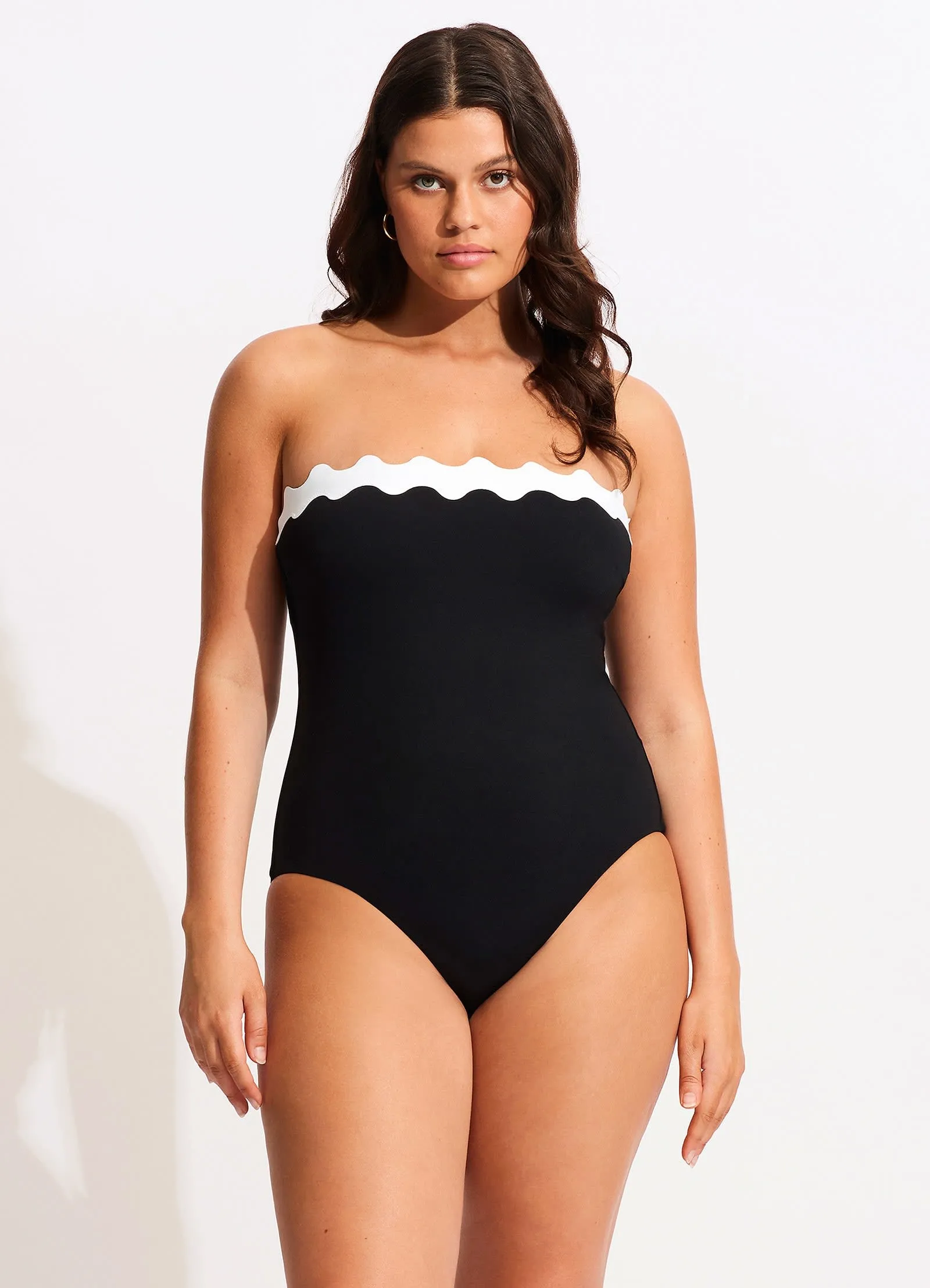 Gia Ric Rac Bandeau One Piece  - Black